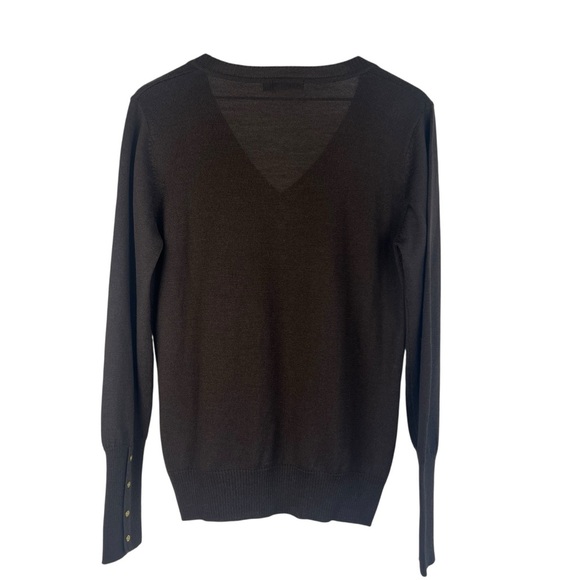 Vintage THE LIMITED Women's Brown Wool Blend V-Neck Sweater Dark Academia XL - Picture 2 of 8